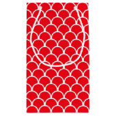 赤い継ぎ目のない円パターン スモールペーパーバッグ (裏面)