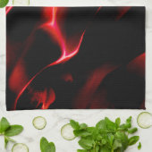 赤い網掛けの人工砂丘 キッチンタオル (折り畳み)