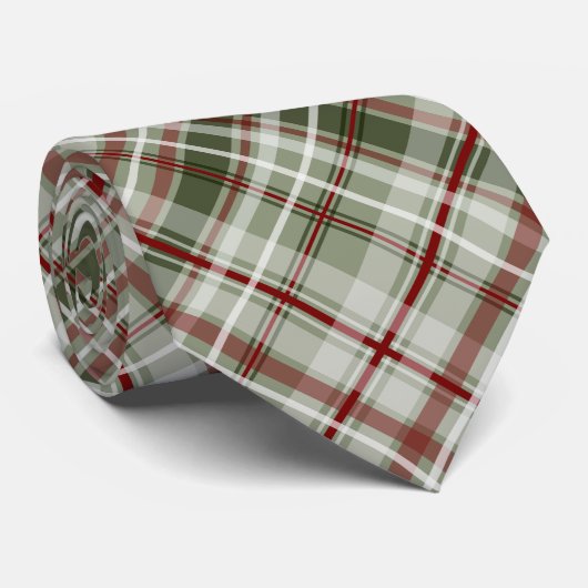 赤い緑および白い休日のクリスマスの格子縞 ネクタイ (ロール)