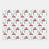 赤い緑と白いクリスマス ラッピングペーパーシート (正面2)