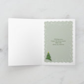 赤い緑と白い格子縞のクリスマスツリー シーズンカード (内部)