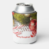 赤い緑と白のクリスマスデコール 缶クーラー (缶裏面)