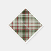 赤い緑と白のクリスマスプレゼント スタンダードカクテルナプキン (角)