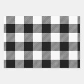 赤い緑と白のバッファローの格子状のクリスマス数々の ラッピングペーパーシート (正面)