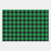 赤い緑と白のバッファローは小さなクリスマス ラッピングペーパーシート (正面3)