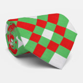 赤い緑と白のファブリックのジオメトリックテクスチャ ネクタイ (ロール)