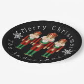 赤い緑と金ゴールドのクリスマスのナットクラッカー ペーパープレート (アングル)
