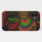 赤い緑と青のフラクタル・アートのiphoneケース Case-Mate iPhoneケース (裏面(横))