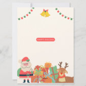 赤い緑と黄色の可愛いモダンメリークリスマス シーズンカード (裏面)