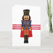 赤い緑のくるみ割り人形のクリスマスプレゼント シーズンカード (裏面)