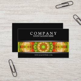 赤い緑のりんごの曼荼羅のモダン 名刺