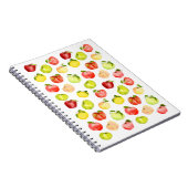 赤い緑のりんごイラストレーション水彩秋 ノートブック (右側)