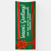 赤い緑のカスタムでパーソナライズなクリスマスの休日 横断幕 (縦)