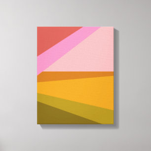 赤い緑のカモダンラーブロックジオメトリアート  キャンバスプリント