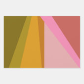 赤い緑のカモダンラーブロックジオメトリアート ラッピングペーパーシート (正面)