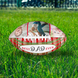 赤い緑のカントリープレイド最高のとパパの写真 アメリカンフットボール