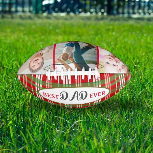 赤い緑のカントリープレイド最高のとパパの写真 アメリカンフットボール