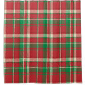 赤い緑のクリスマスの格子縞パターンシャワー・カーテン シャワーカーテン (正面)