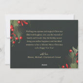 赤い緑のクリスマスの非エレガント写真水色 シーズンカード (裏面)