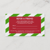 赤い緑のクリスマスは友人の名刺を参照します 紹介カード (正面)