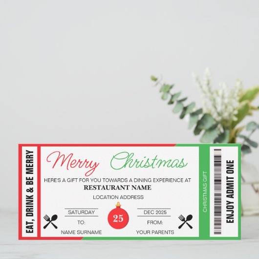 赤い緑のクリスマスギフト券 (スタンド正面)