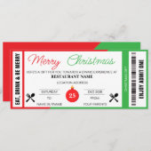 赤い緑のクリスマスギフト券 (正面/裏面)