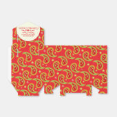 赤い緑のクリスマススターペイズリーのクッキーのギフトボックス フェイバーボックス (折り畳みなし)