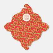 赤い緑のクリスマススターペイズリーギフトボックス フェイバーボックス (折り畳みなし)