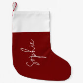 赤い緑のクリスマスストッキングパーソナライズされた、 スモールクリスマスストッキング (正面)