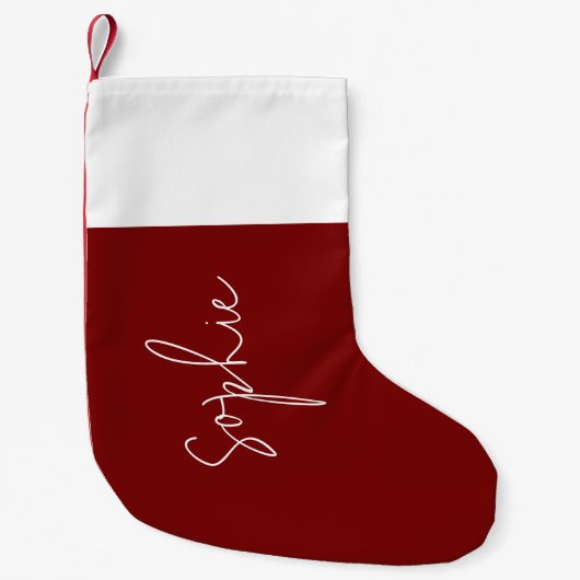 赤い緑のクリスマスストッキングパーソナライズされた、 スモールクリスマスストッキング (正面)