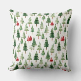 赤い緑のクリスマスツリー クッション