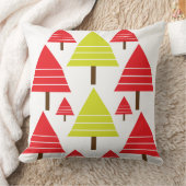 赤い緑のクリスマスツリー クッション (ブランケット)