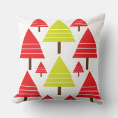 赤い緑のクリスマスツリー クッション (正面)