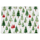赤い緑のクリスマスツリー ラージペーパーバッグ (正面)