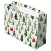 赤い緑のクリスマスツリー ラージペーパーバッグ (裏面アングル)