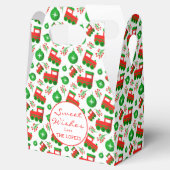 赤い緑のクリスマストラクター、ベリー、オーナメント フェイバーボックス (オープン)