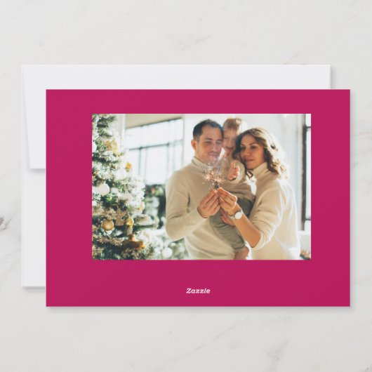 赤い緑のクリスマスパゴダの木5枚の写真 シーズンカード (裏面)