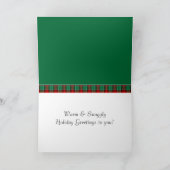 赤い緑のクリスマスプレッドカーカスタムド シーズンカード (内部)