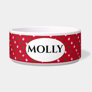 赤い緑のクリスマスポープリントボウル ボウル