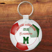 赤い緑のサッカークラブチームが色のスポーツ用品 キーホルダー (正面)