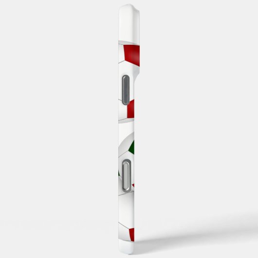 赤い緑のサッカーボールの束モノグラムの Case-Mate iPhoneケース (裏面 / 右)