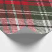 赤い緑のシーチュード格子織物 ラッピングペーパー (角)