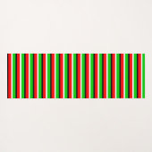 赤い緑のストライプデザイン ヨガマット (裏面(横))