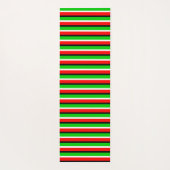 赤い緑のストライプデザイン ヨガマット (裏面)