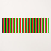 赤い緑のストライプデザイン ヨガマット (正面(横))