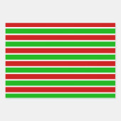 赤い緑のストライプ点メリークリスマスタイポグラフィ ラッピングペーパーシート (正面)