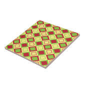 赤い緑のダイヤモンドジオメトリック タイル (側面)