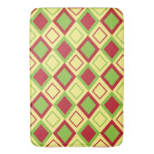赤い緑のダイヤモンドジオメトリック バスマット (正面縦)