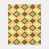 赤い緑のダイヤモンドジオメトリック フリースブランケット (正面)