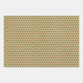 赤い緑のダマスク水玉模様オンブラウンクラフトカラー ラッピングペーパーシート (正面2)